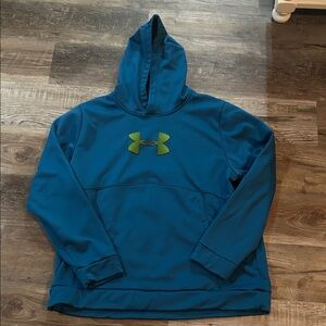 Under Armour Teal Hoodie with Green Logo 3XL